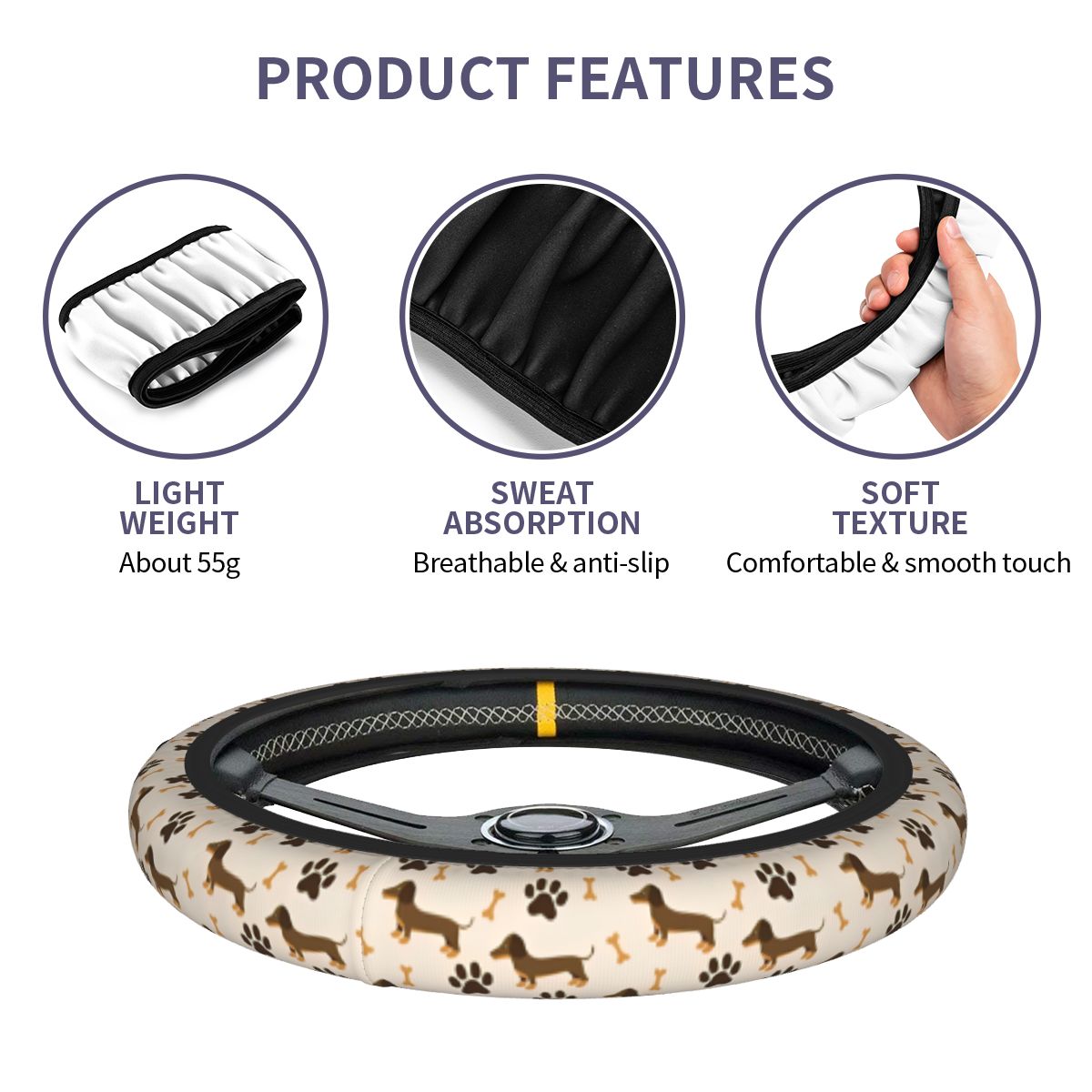 Penutup Roda Kemudi Mobil Dach - Car Steering Wheel Cover Anti Slip Breathable ulasan dan harga