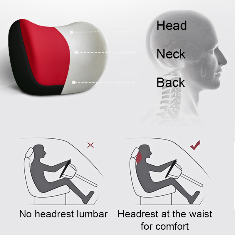 SEAMETAL bantal sandaran kepal - Memory Foam Car Neck Pillow Lumbar Support ulasan dan harga